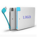2000 mAh - Credit Card Power Bank With Micro USB Cable
